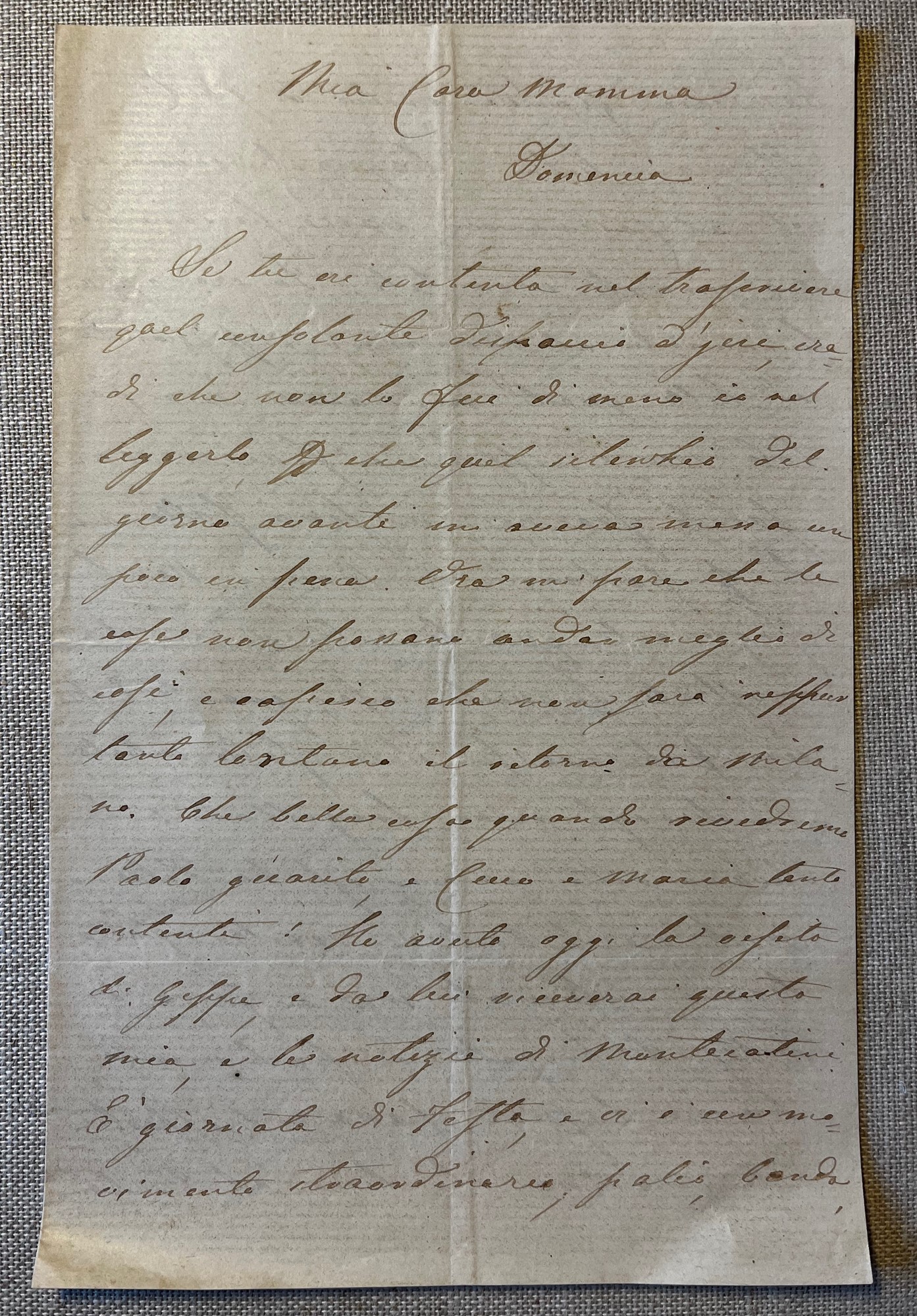 Maria Virginia Ruschi sua lettera